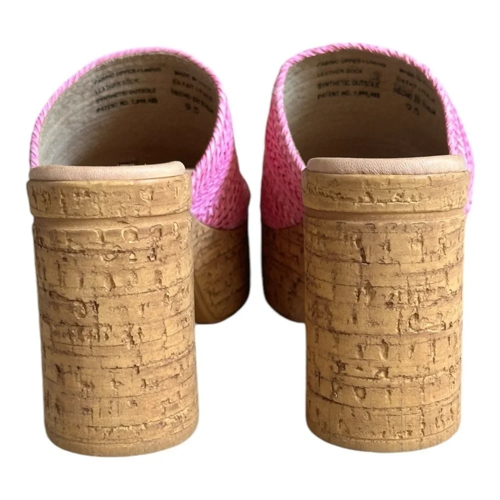 Seychelles Applause Pink Woven Platform Mules 9.5 NIB Heeled Slides Italy
